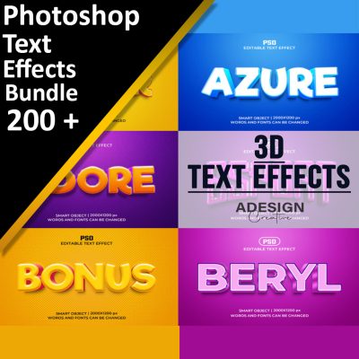 ​200+ Adobe Photoshop Text Effects Bundle